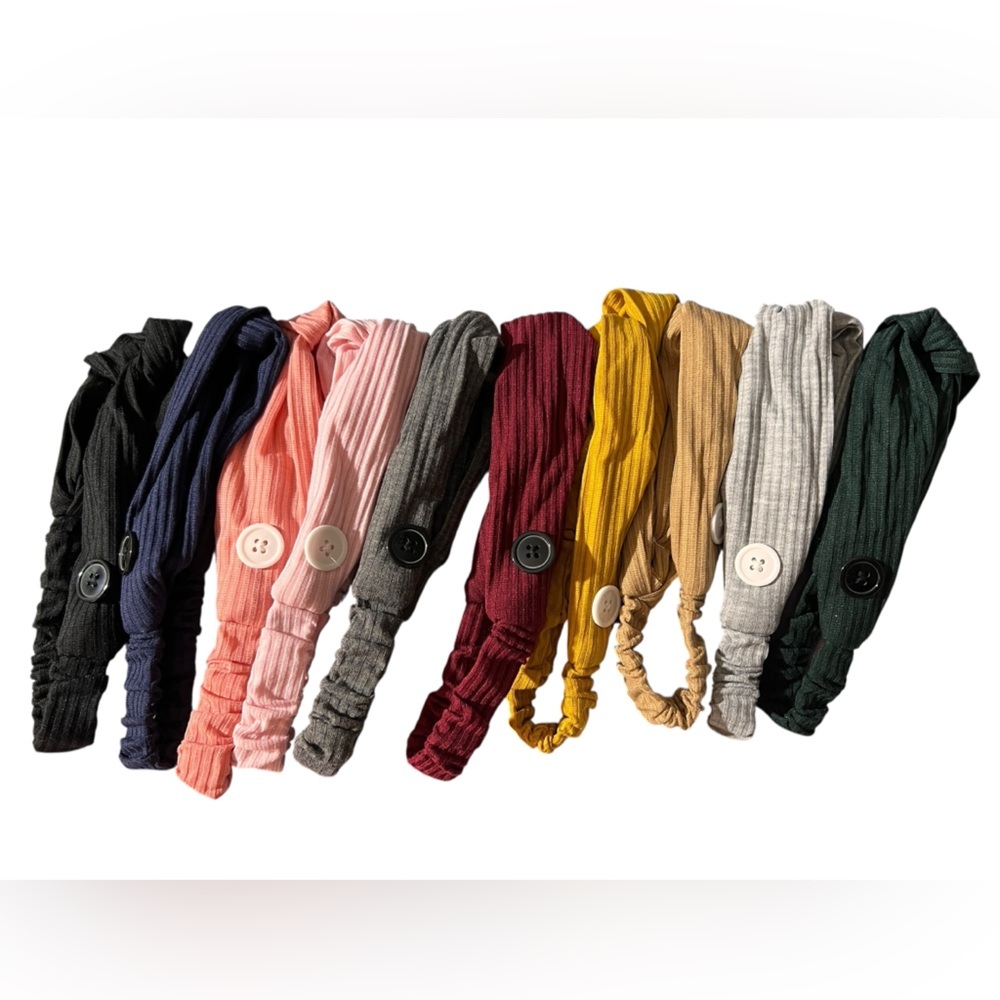 Lot of 10 Crossover Headbands with Buttons
